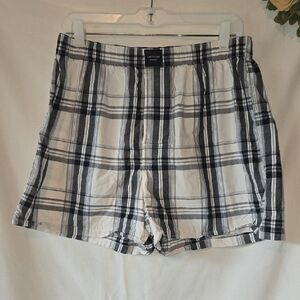 American Eagle Outfitters Black and White Plaid Boxer Shorts Size Large